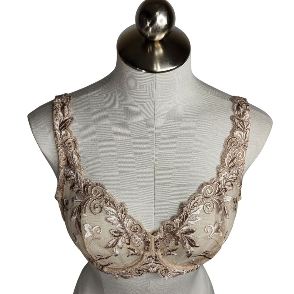 Soma Sensuous Lace Unlined‎ Bra 36D Embroidered Mesh Underwire Adjustable